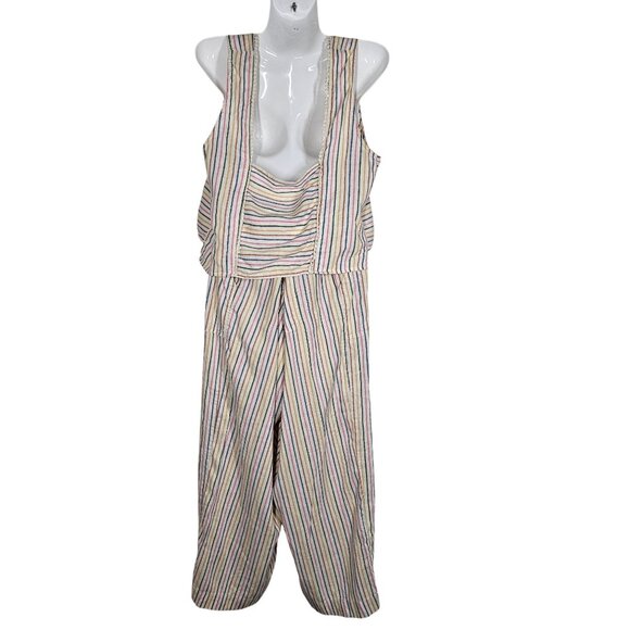 Marine Layer Stella Rainbow Stripe Tank Top & Crop Wide-Leg Pants Set XL - Picture 3 of 16